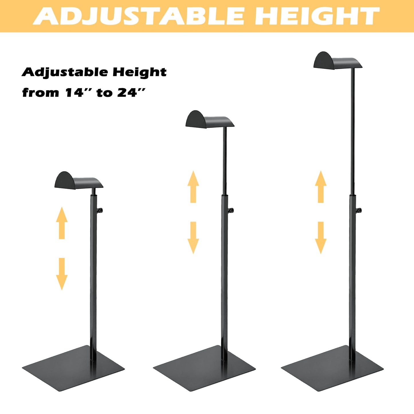 Royxen 3 Pack Purse Holder, Purse Display Stand with Adjustable Height, Bag Stands for Display, Stainless Steel Purse Rack for Bags Organizer (Black)