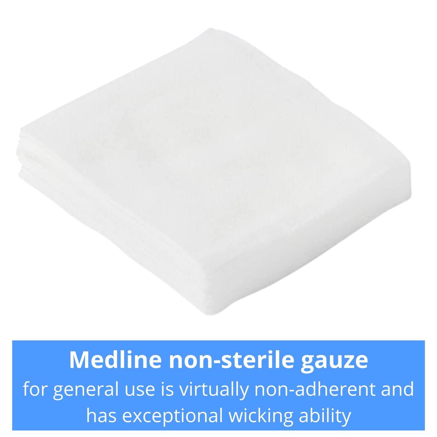 Medline Non-Woven Non-Sterile, Rayon/Poly Gauze Sponge, 4 x 4, 4-Ply (10 Packs of 200)