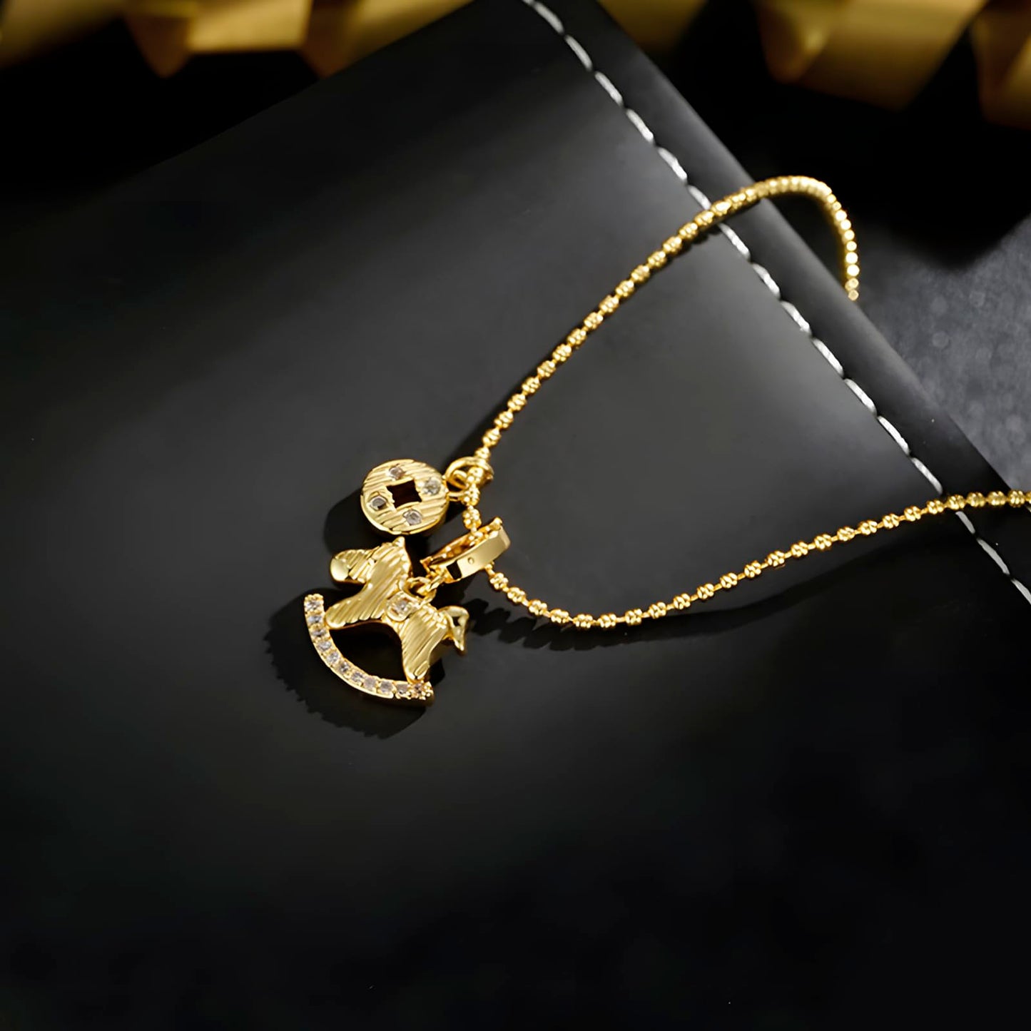 Tessalyn Gold Necklace for Women, 18K Gold Plated Horse Necklace, Dainty Horses Pendant, for Women Simple Jewelry