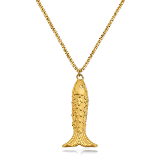 SHINYY Fish Necklaces for Women | 18K Gold Plated Summer Beach Pendant l Charm Ocean Jewelry for Her (Style 1)