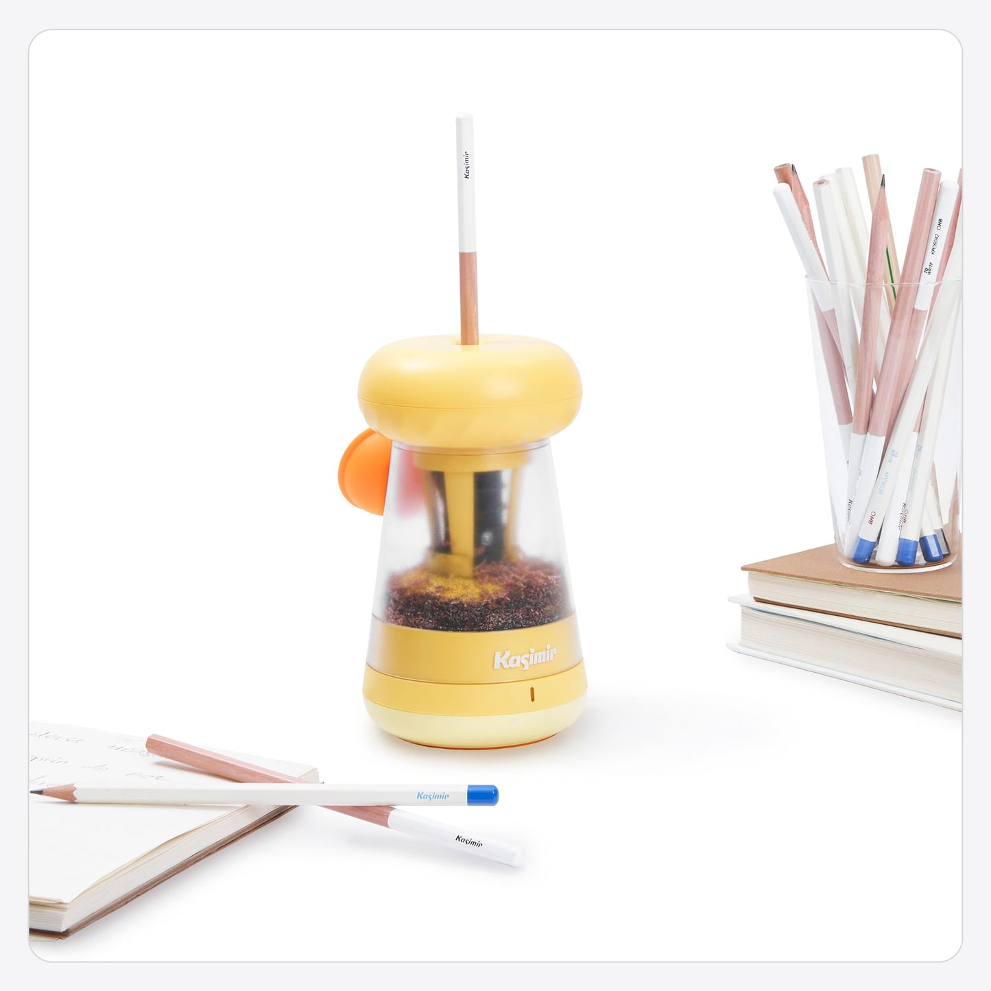 Kasimir Fully Automatic Pencil Sharpener - Electric Pencil Sharpeners for Classroom Home School Supplies Heavy Duty Auto Stop - Green