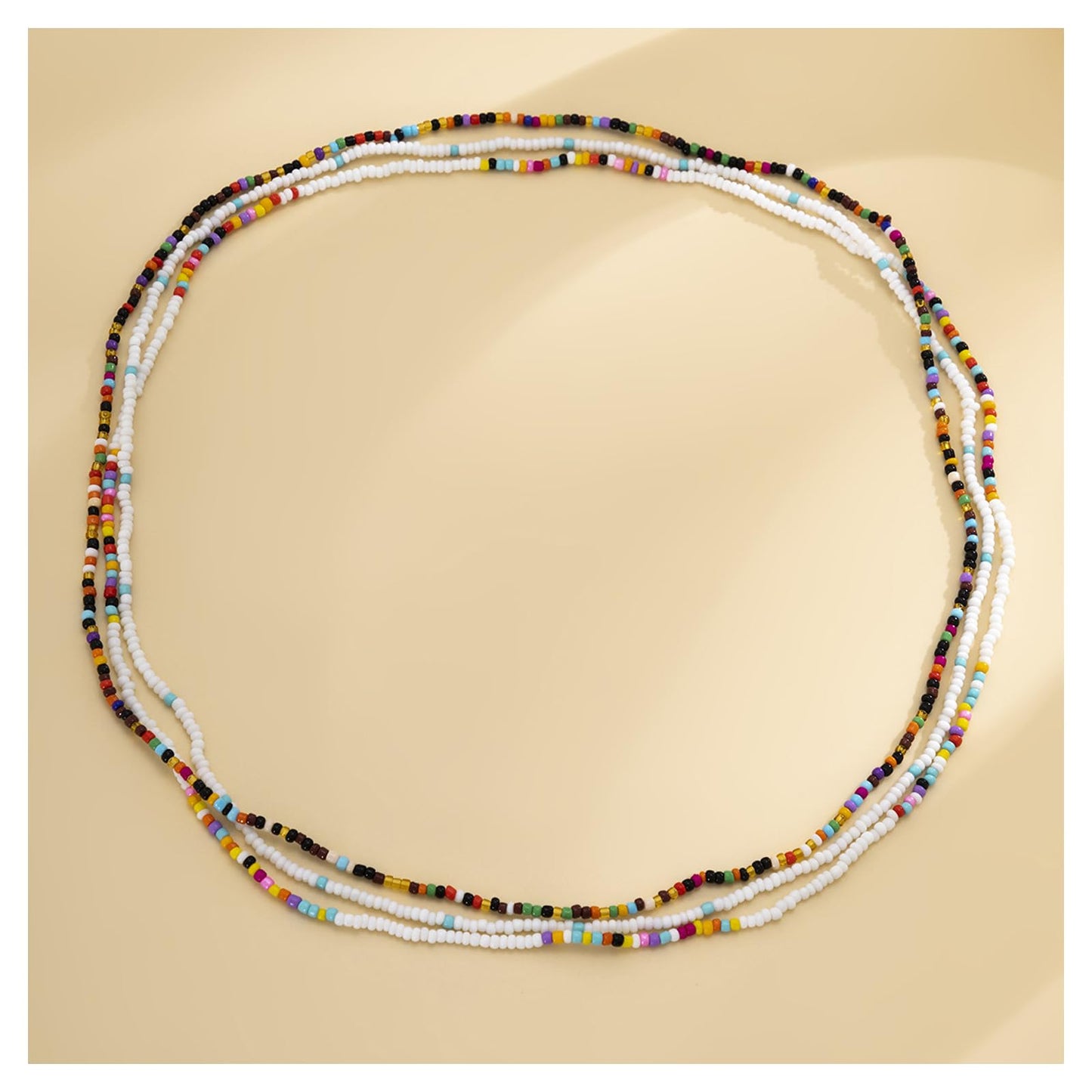 3Pcs/Set Boho Elastic Beads Waist Chains Jewelry Summer Beach Seed Beaded Belly Chain Jewelry Bikini Sexy Bead Waist Body Jewelry for Women (Black)