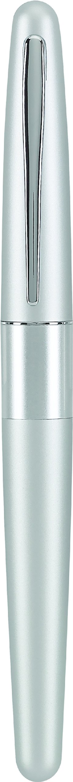 PILOT Metropolitan Collection Fountain Pen, Silver Barrel, Classic Design, Medium Nib, Black Ink (91108)