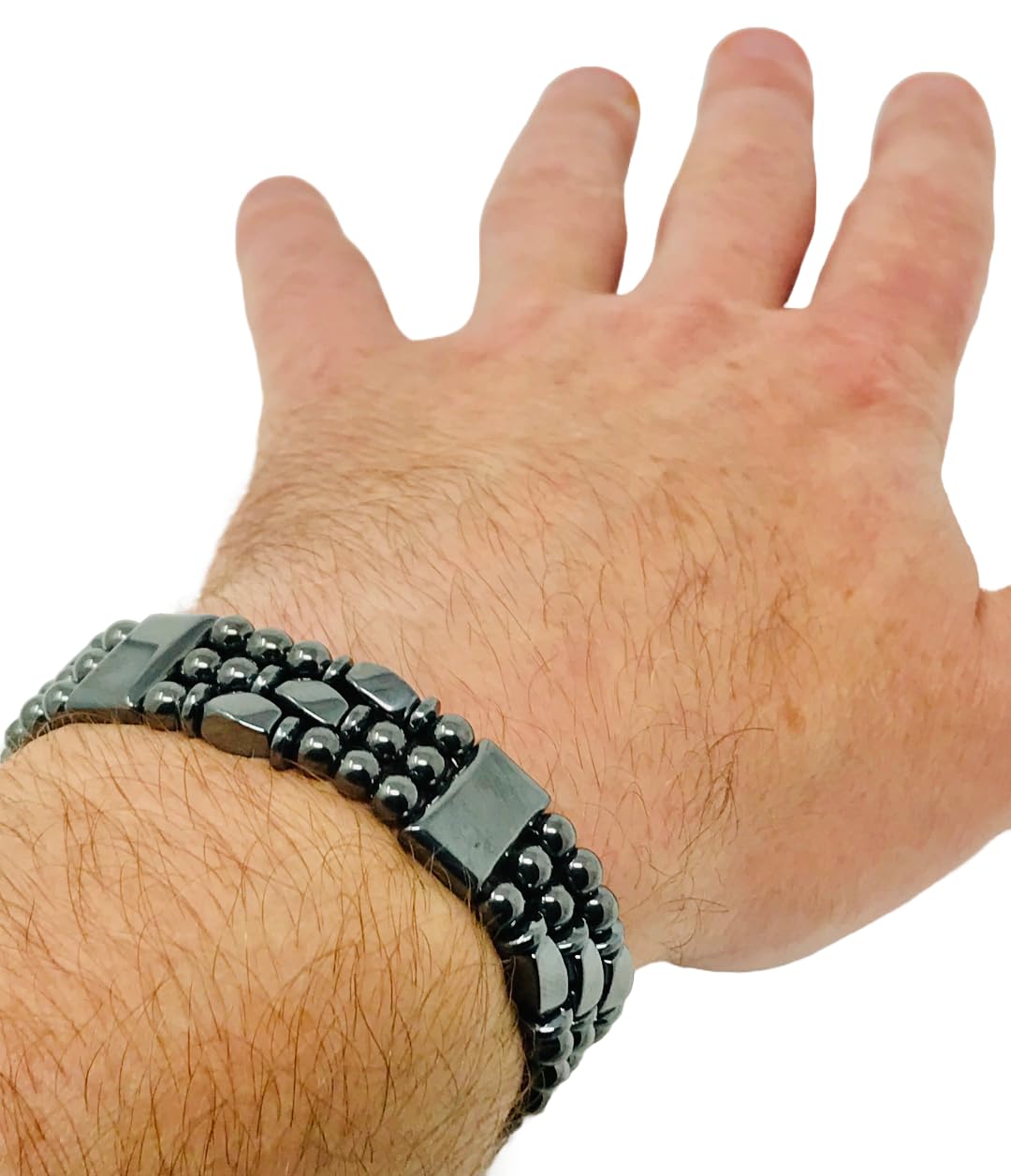 Tri-Power Magnetic Hematite Bracelet (8.75 Inches)