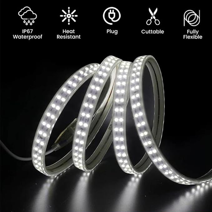 SUYOOULIN LED Strip Lights, High Voltage AC110V-130V 16.5ft/5m Super Bright 20000LM Waterpoof IP68 2835 180 LEDs/m LED Light Strips for Home Garden Outdoor Decoration(Pink)