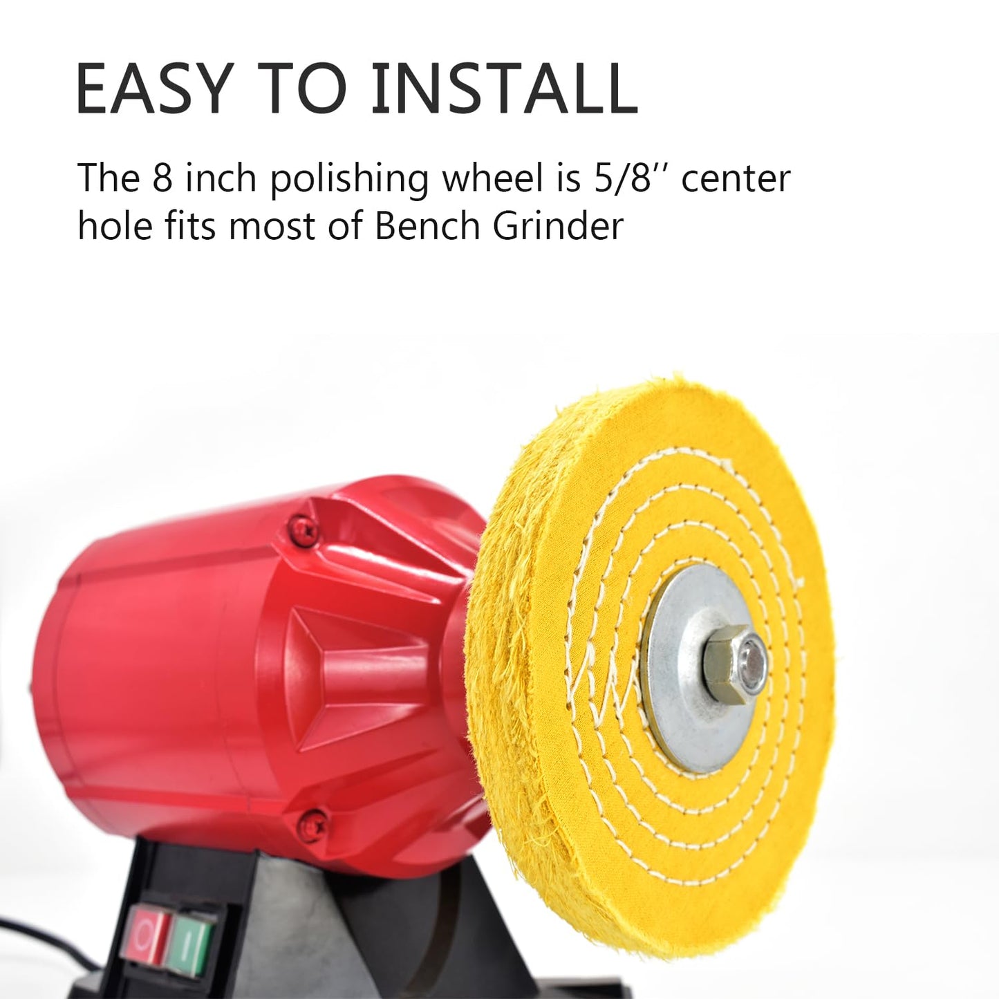 SCOTTCHEN 8 inch Buffing Polishing Wheel Soft(60 Ply) Fine（60 Ply） Medium（40 Ply） Coarse（3/5 in Thick） Rough（3/5 in Thick） Polish Pad for Bench Grinder with 5/8" Arbor Hole 5 Pcs