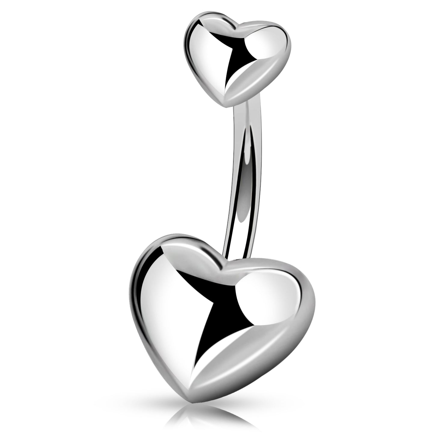Melighting Titanium Belly Button Ring 14G Heart Belly Ring Internally Threaded G23 Titanium Navel Piercing Hoop Navel Barbell Body Piercing Jewelry 14 mm