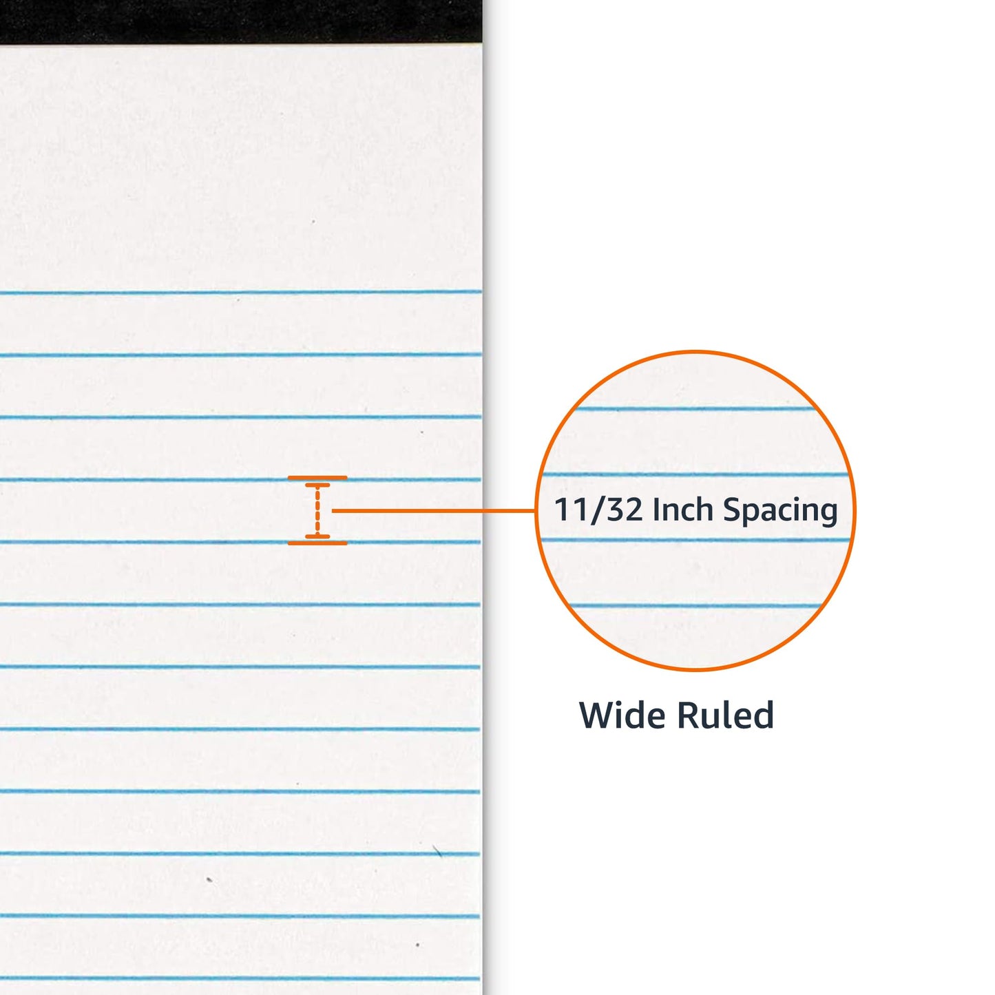 Amazon Basics Wide Ruled Lined Writing Note Pads for Office Supplies, 8.5" x 11.75", White, 12-Pack of 50 Perforated Sheets