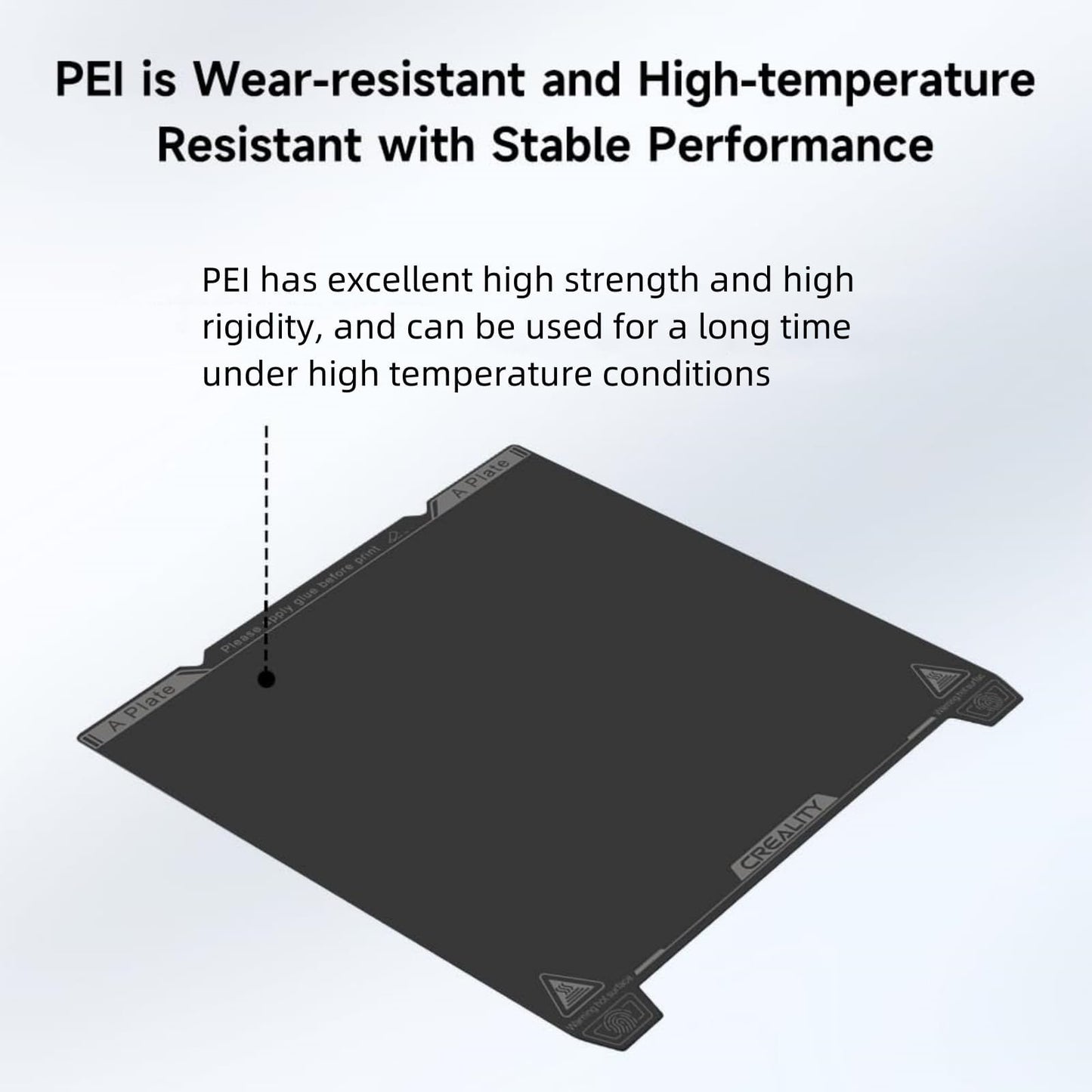 Creality K1 SE Build Plate Kit, K1C Flexible Spring Steel Bed Plate 235x235mm 3D Printer Platform Smooth Surface PEI Sheet Build Surface for K1/Ender 3 S1/3 V3 SE/3 V3 KE/3 V3(Without Magnetic Base)