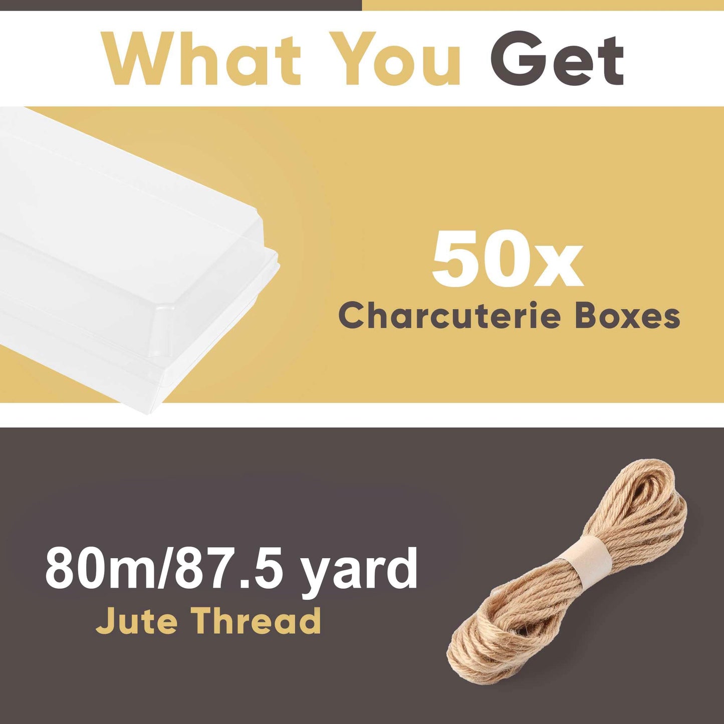 Leafiew 50 Pack 7x5 Inches Charcuterie Boxes with Clear Lids - Individual To Go Paper Charcuterie Board with Lid, Disposable Food Containers for Desserts, Cookie, Food, Charcuterie Accessories,White