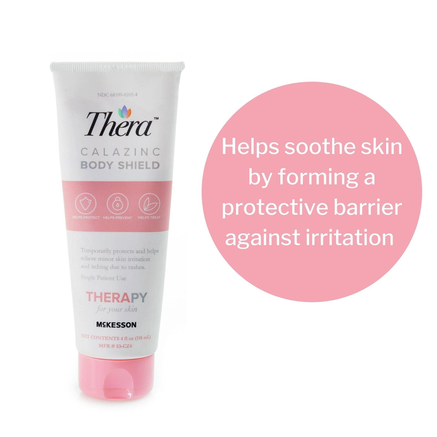 Thera Calazinc Body Shield Barrier Cream with Calamine and Zinc [2-Pack] - Incontinence Skin Protectant Ointment, Diaper Rash, Scented - 4 oz