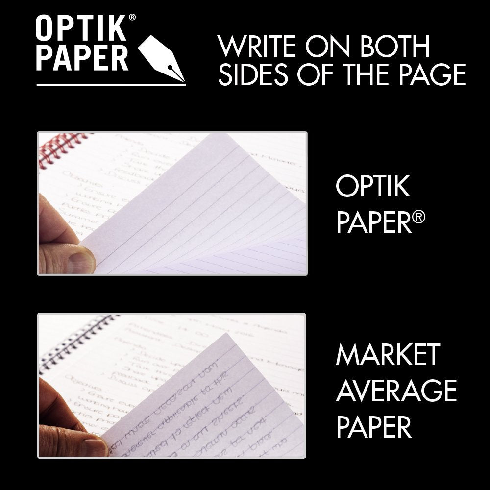 Black n' Red Notebook, Durable Hardcover, Premium Optik Paper, Scribzee App Compatible, Casebound Binding, 8-1/4" x 5-7/8", 96 Double-Sided Ruled Sheets, Pack of 2 (73405)