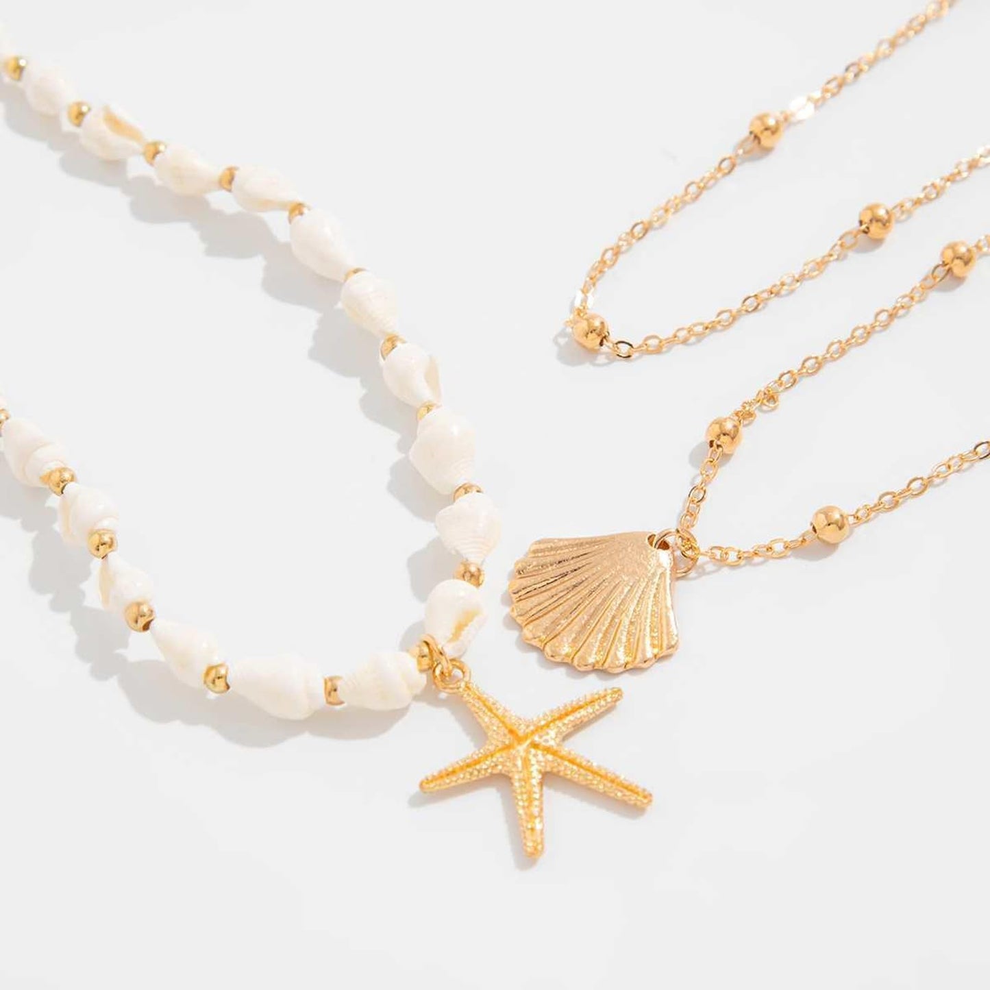 Your Always Charm Bohemian Shell Starfish Necklace for Women, Gold Layered Beach Jewelry, Coastal Vacation Outfits Accessories Cute Summer Dresses Trendy 2026