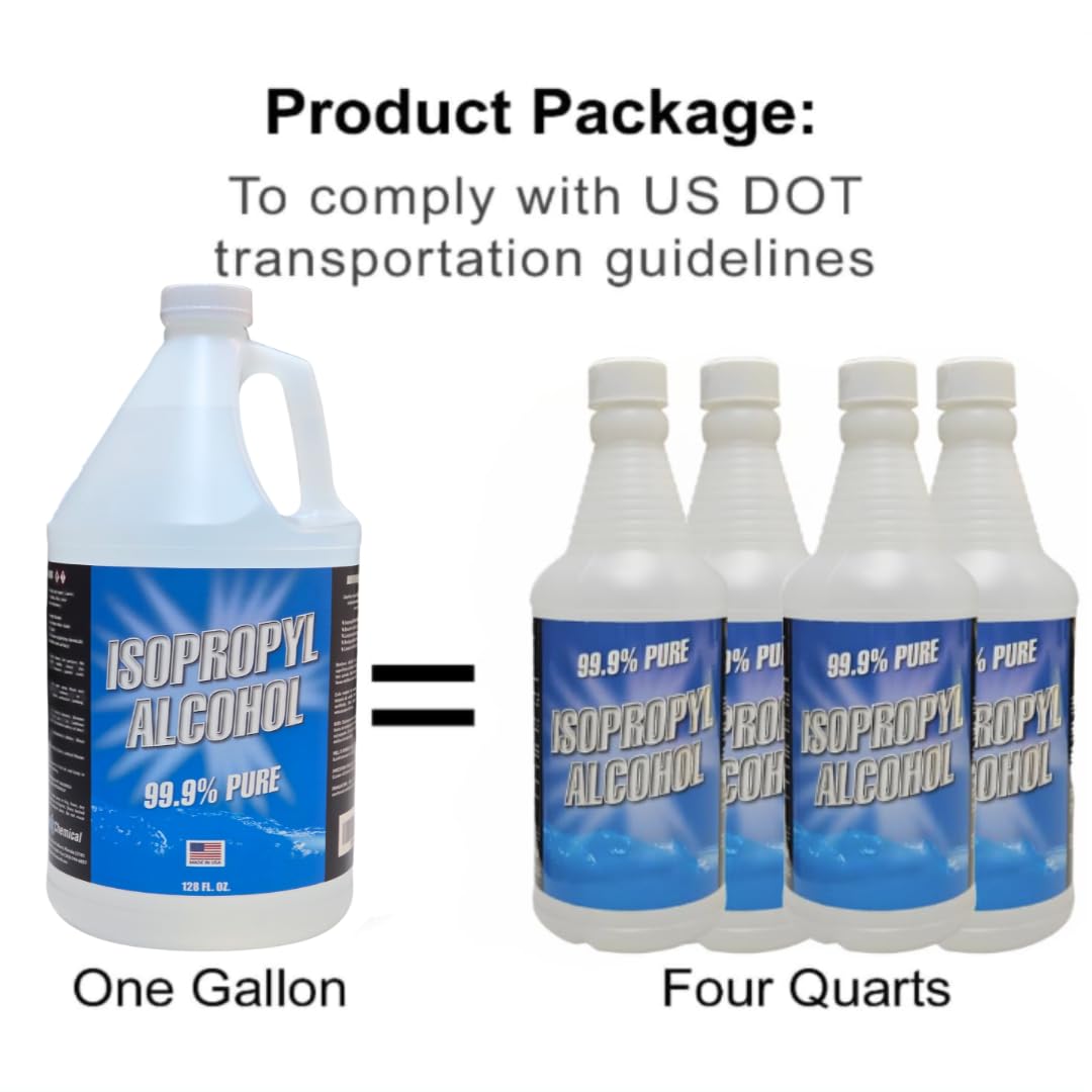 Quality Chemical - Super Premium - 99.9% Pure Isopropyl Alcohol (IPA) - Made in The USA - Concentrated Isopropyl Alcohol or 4(32oz) Bottles