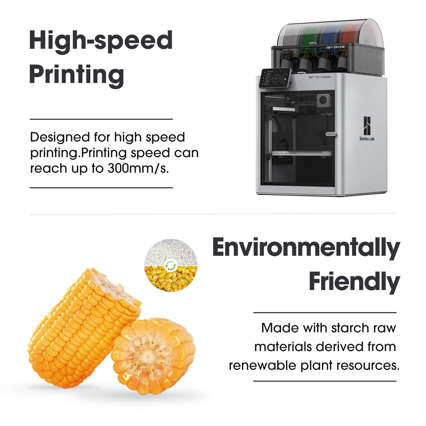 eSUN High Speed PLA+ Filament 1.75mm, 3D Printer Filament Speedy PLA Plus for Fast Printing, 1KG per Spool, 2 Spools 3D Printing Filament, Fire Engine Red