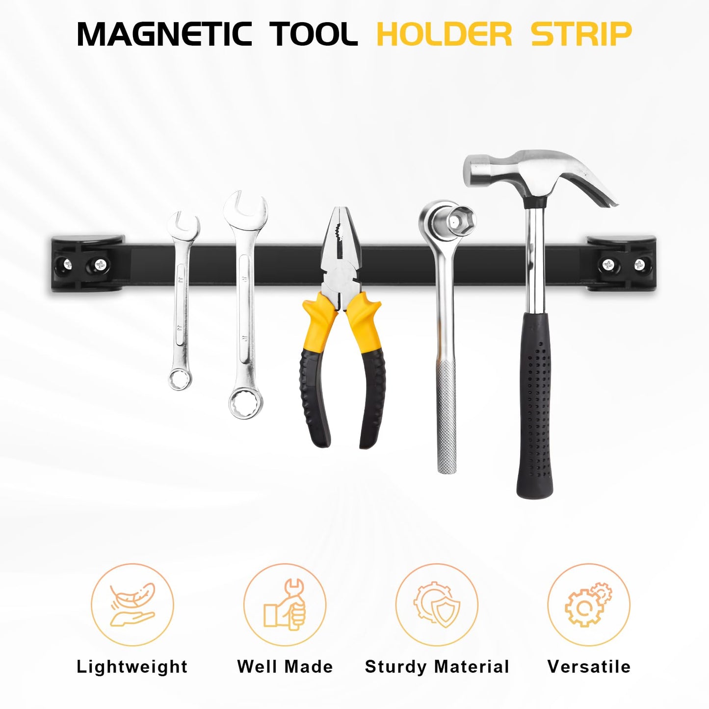 DGSL Magnetic Tool Holder Strip 10 Pack, 18 In Heavy Duty Tool Organizer Magnetic Strip, Tool Magnet Bar For Garage Tool Organization