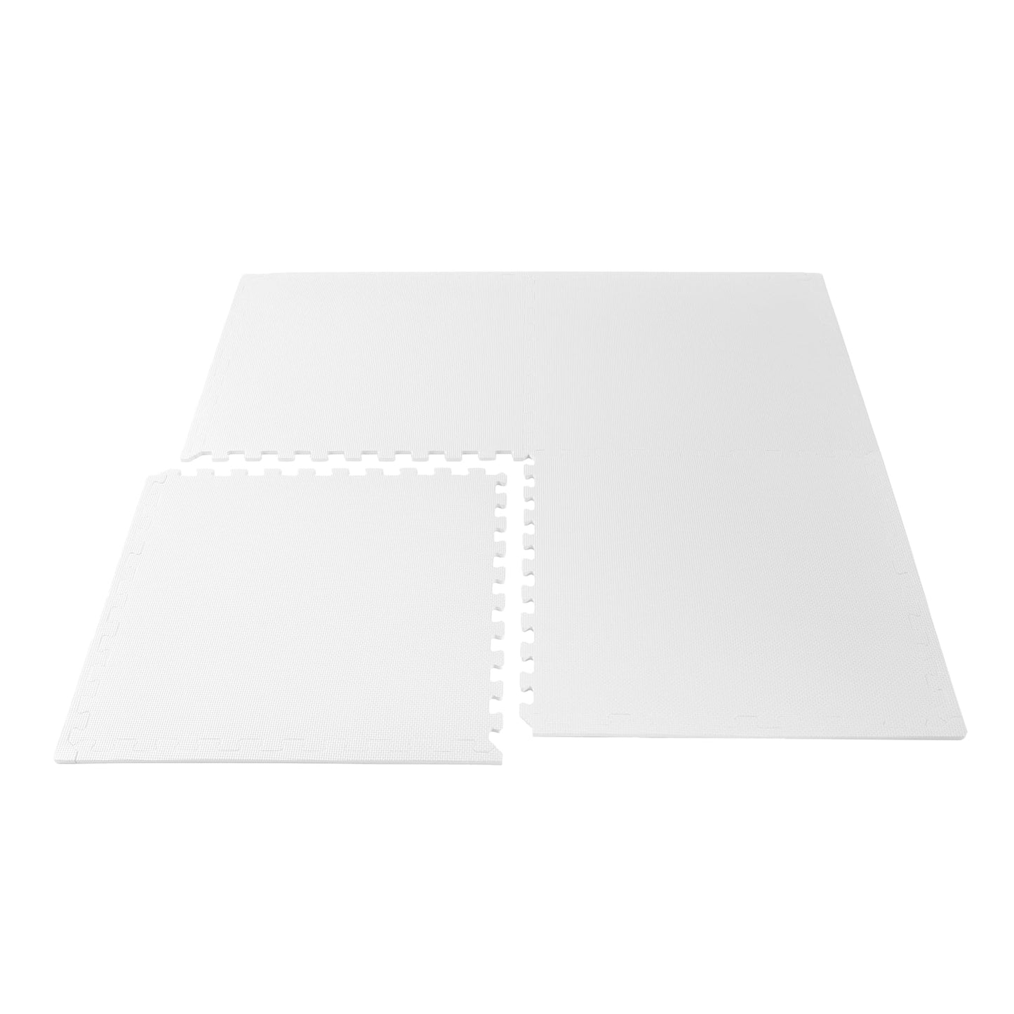 We Sell Mats 1/2" Thick Multipurpose EVA Foam Exercise Floor Mat, Interlocking Tiles, Anti-Fatigue for Home or Gym, 24 in x 24 in, 12 Tiles, White