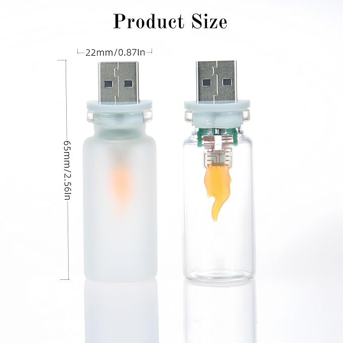 4PCS Mini USB Car Atmosphere Lights, Transparent & Frosted Shell Bottle Night Lights, Touch Control Candle Flame Ambient Lamp for Vehicle Holiday Party Camping Bedroom Decor.