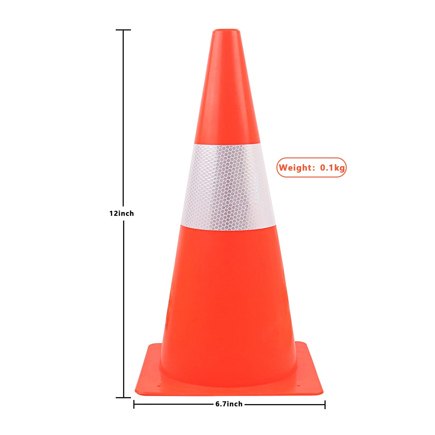 12 inch Traffic Safety Cones with Reflective Collars,[4 Pack]Orange Soccer Training Cones| Parking Cones| Construction Cones|Road Cones for Parking lot, Driveway, Sport and Driving Training.
