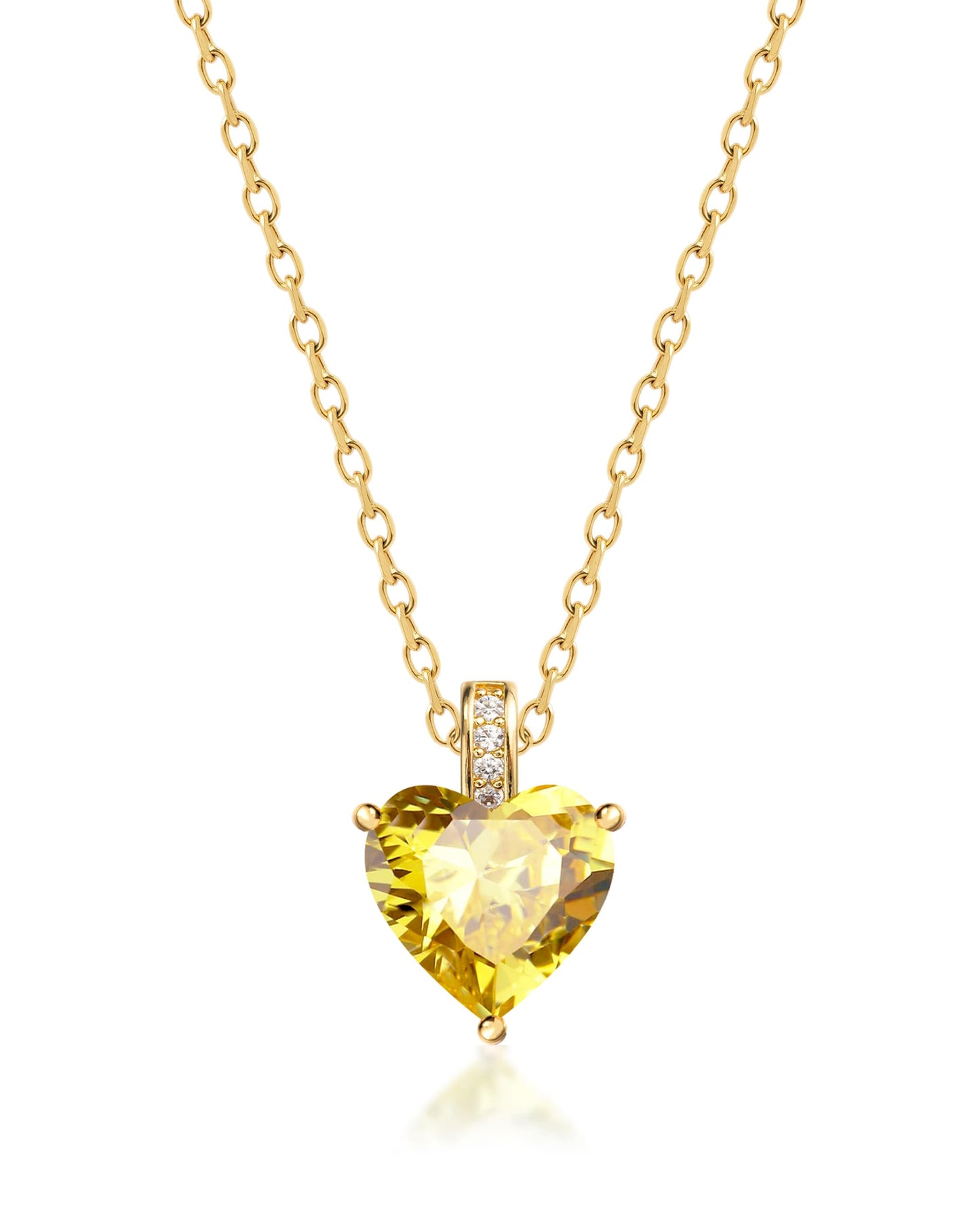 MIDDLUX Heart Necklaces for Women, November Birthstone Necklace, Birthstone Necklace for Women, Citrine Necklace, November Birthday Gifts for Women