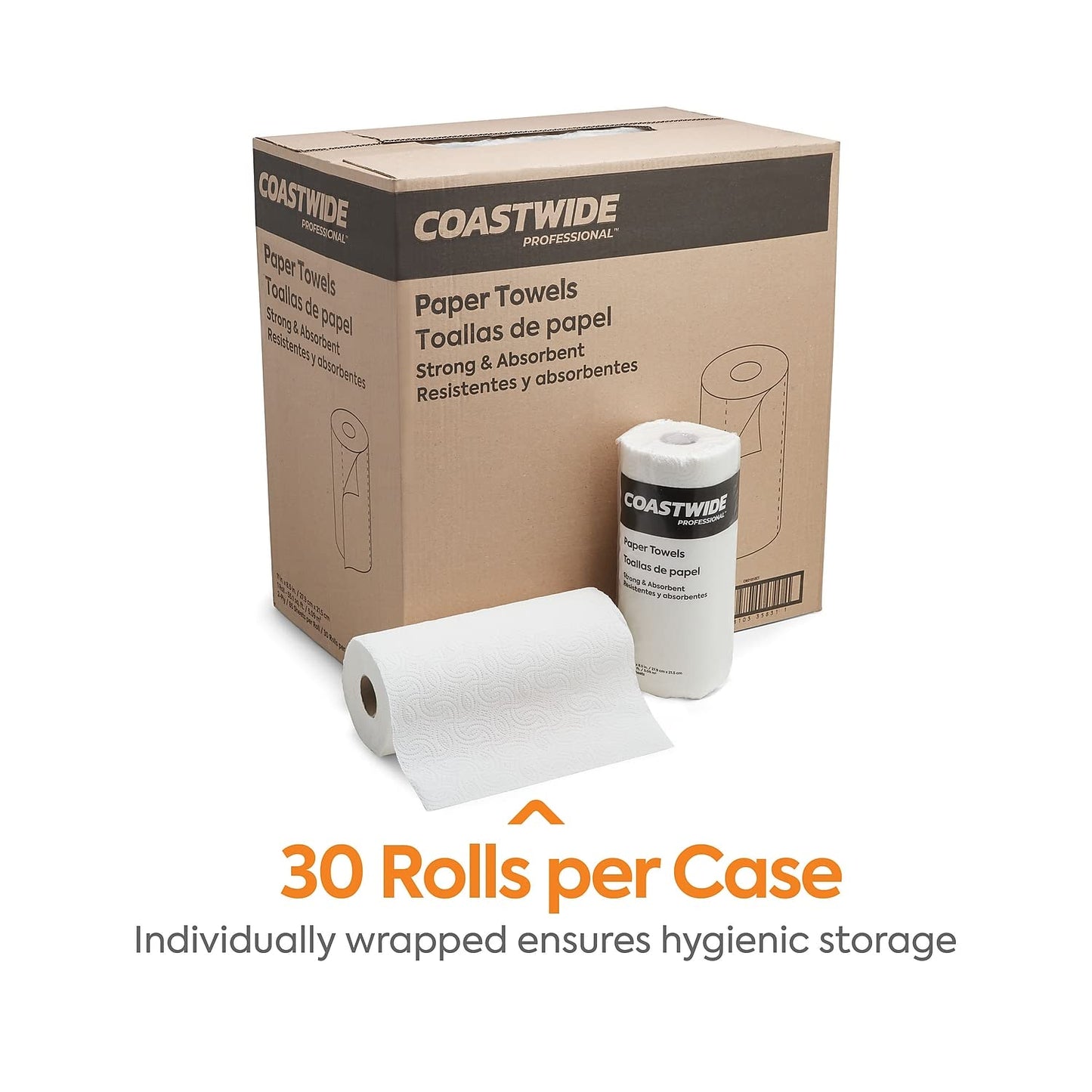 Coastwide Professional Paper Towels, 2-ply, 85 Sheets/Roll, 30 Rolls/Pack