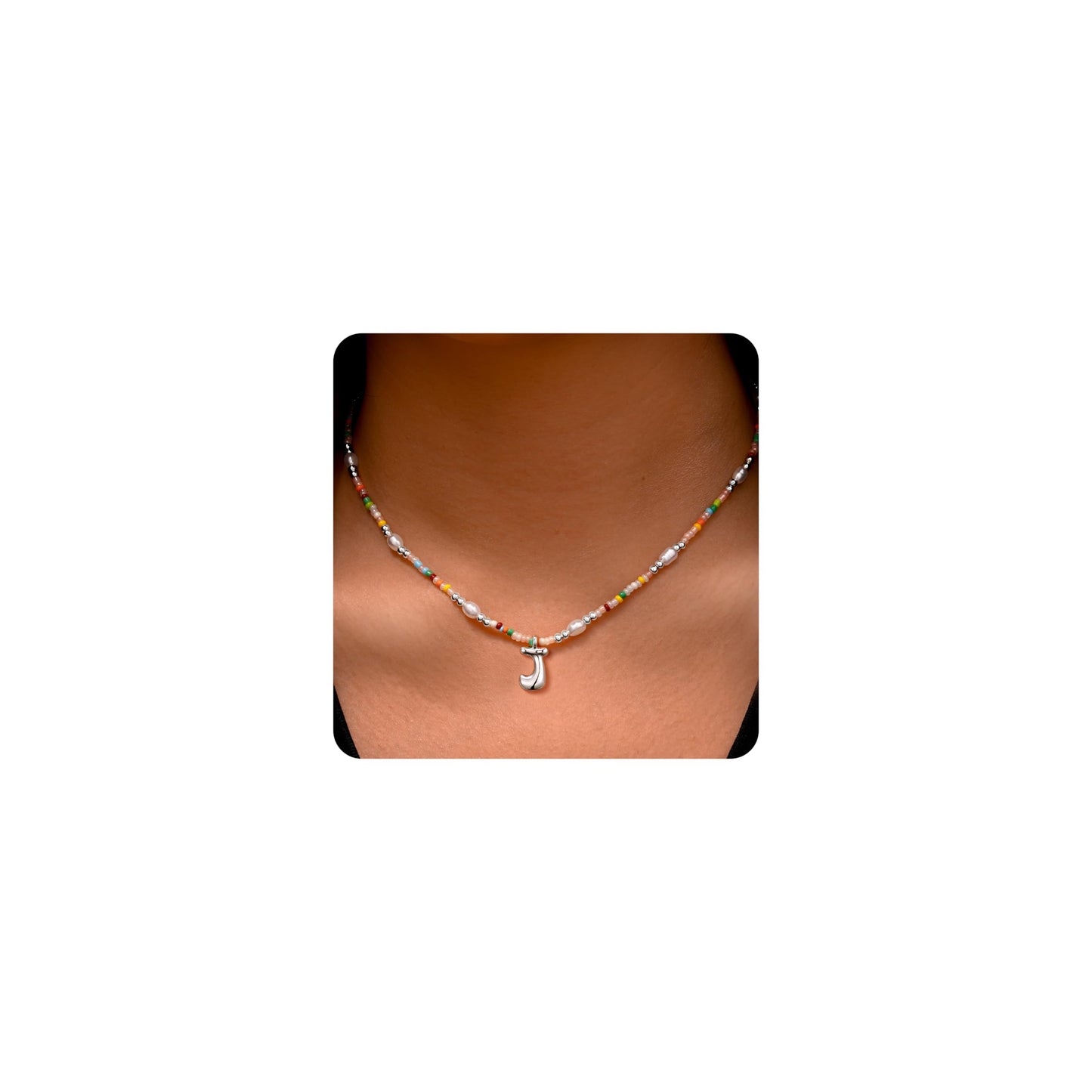 Ritach Gifts for Kids Jewelry - Initial Necklace Pearl Necklaces for Women Teen Girl Gifts for Kids Gift Letter J Initial Necklaces for Women Kid Jewelry for Girls Little Girl Gift
