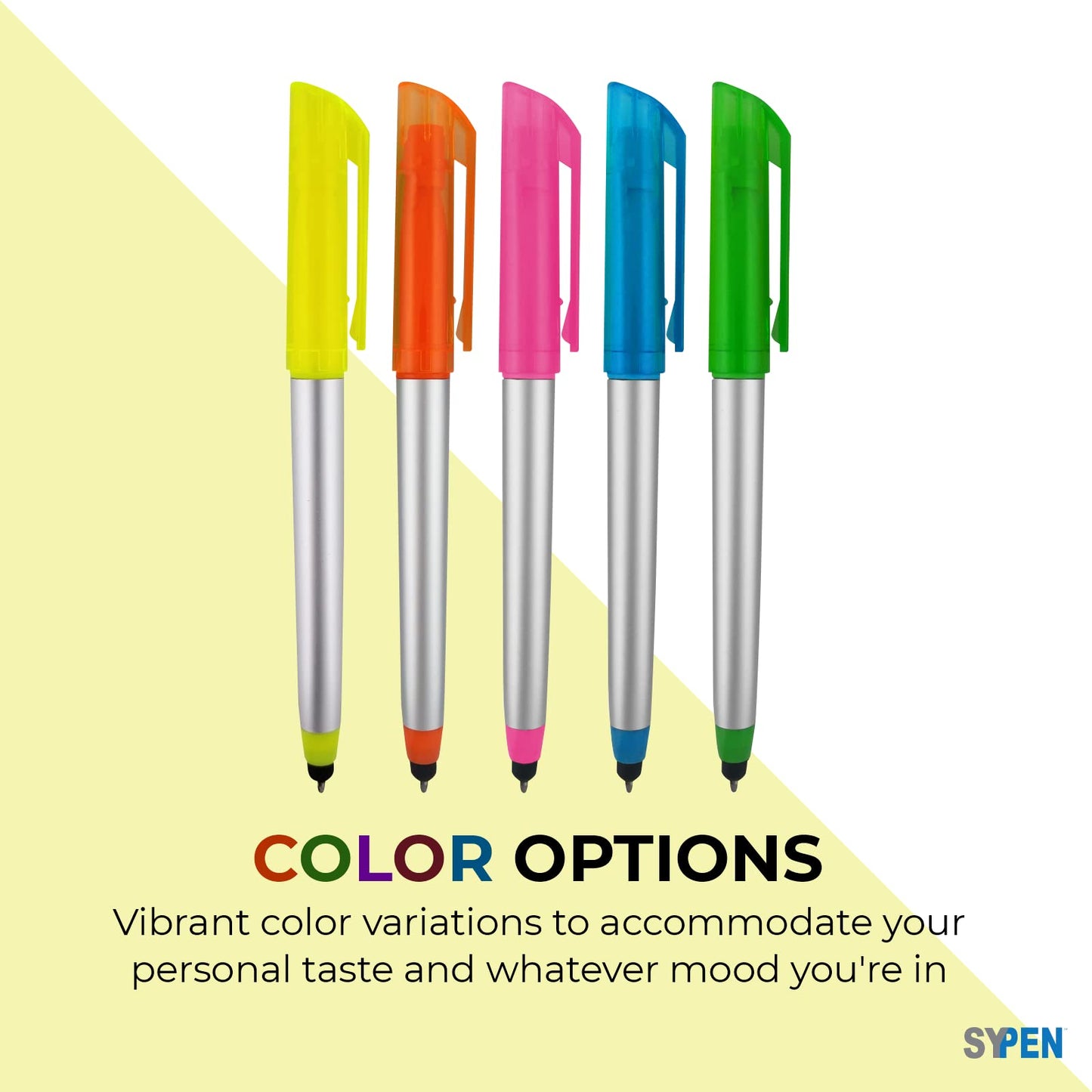 Personalized Pens with Highlighter and Stylus -250 Pack Bulk-Free Imprint - 3 In Highlighter, Ballpoint Pen, and Stylus Combo- add Custom Business Name, Logo or Gift Message- Assorted, Black Imprint
