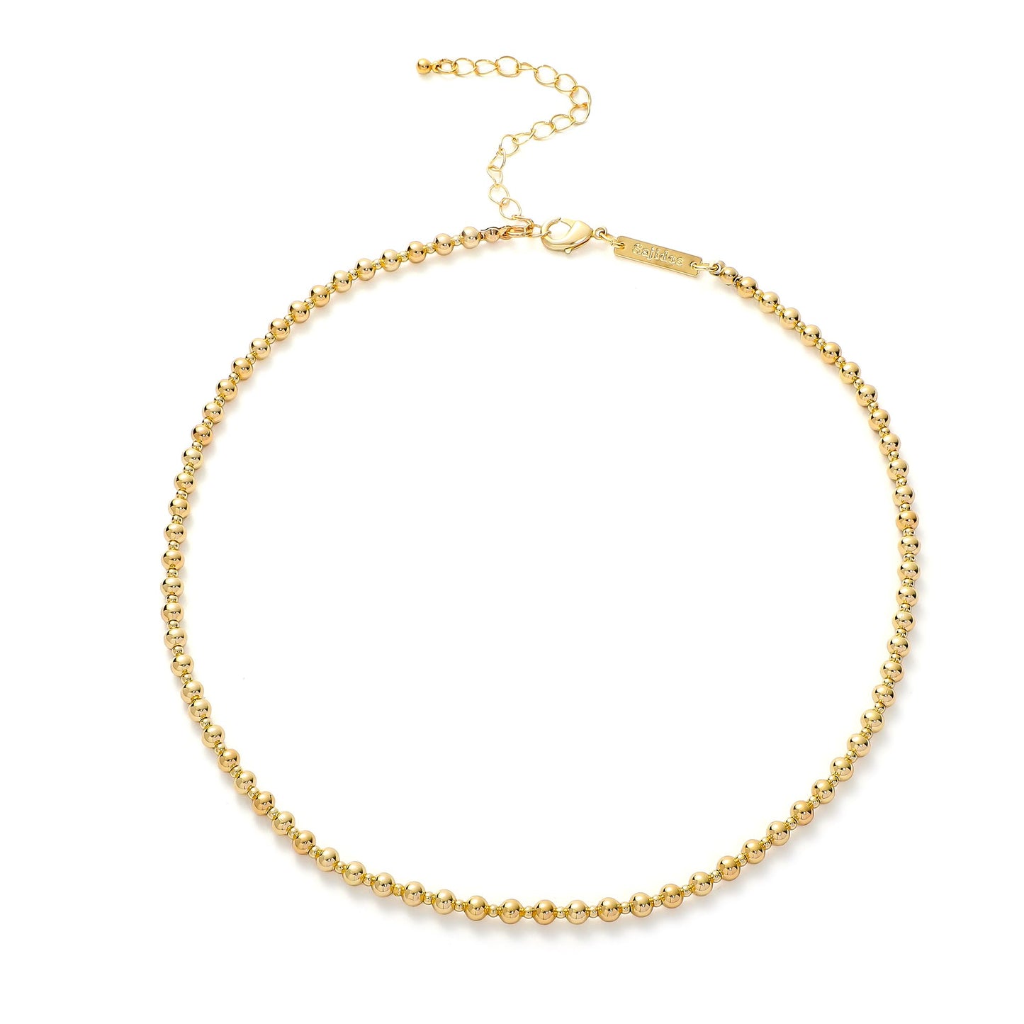 Sajidos Gold Plated Plastic Beaded Necklaces for Women 14K Gold Plated Bead Chunky Heart Charm Pendant Necklace Handmade Trend Fashion Jewelry Gifts