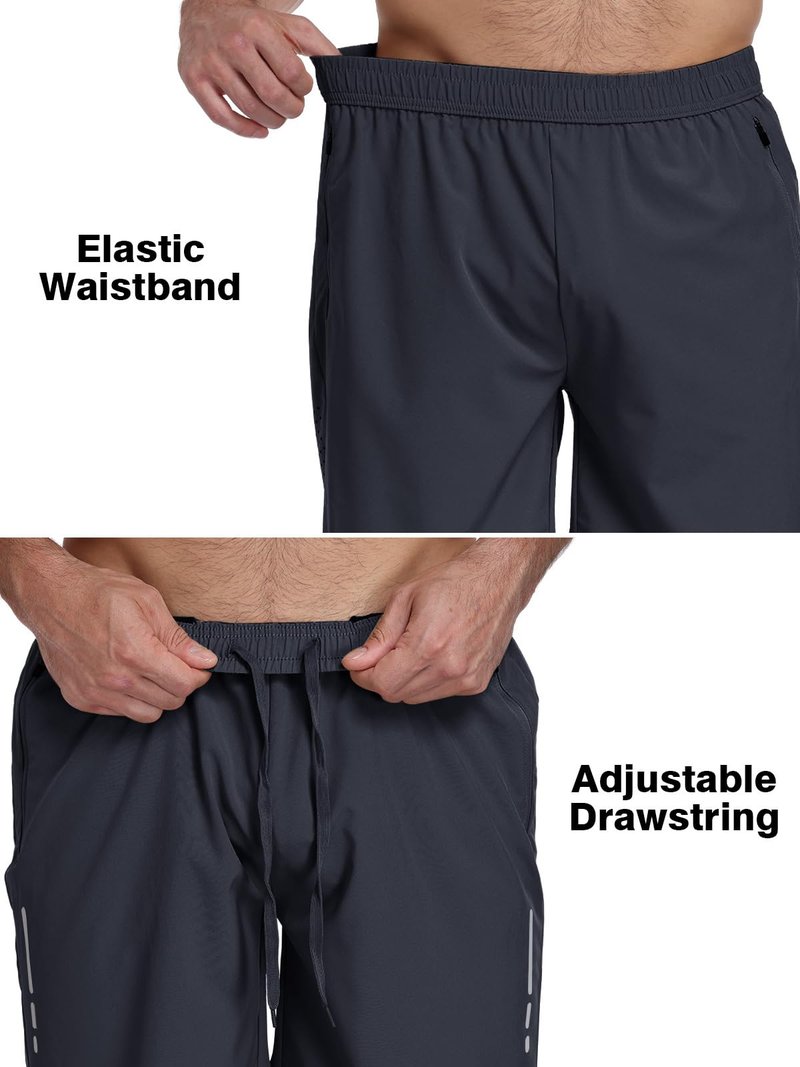 Lissmith Mens Running Shorts Athletic Gym Workout 7 Inch Basketball Hiking Casual Quick Dry Sports Lightweight Shorts Dark Grey L