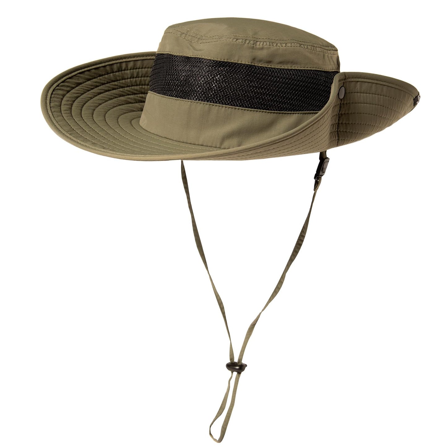 Summer Mesh Bucket Sun Hats for Men Big Head Wide Brim Boonie Safari Waterproof Beach UPF50+ Fishing Hiking Army Green Large X-Large L XL