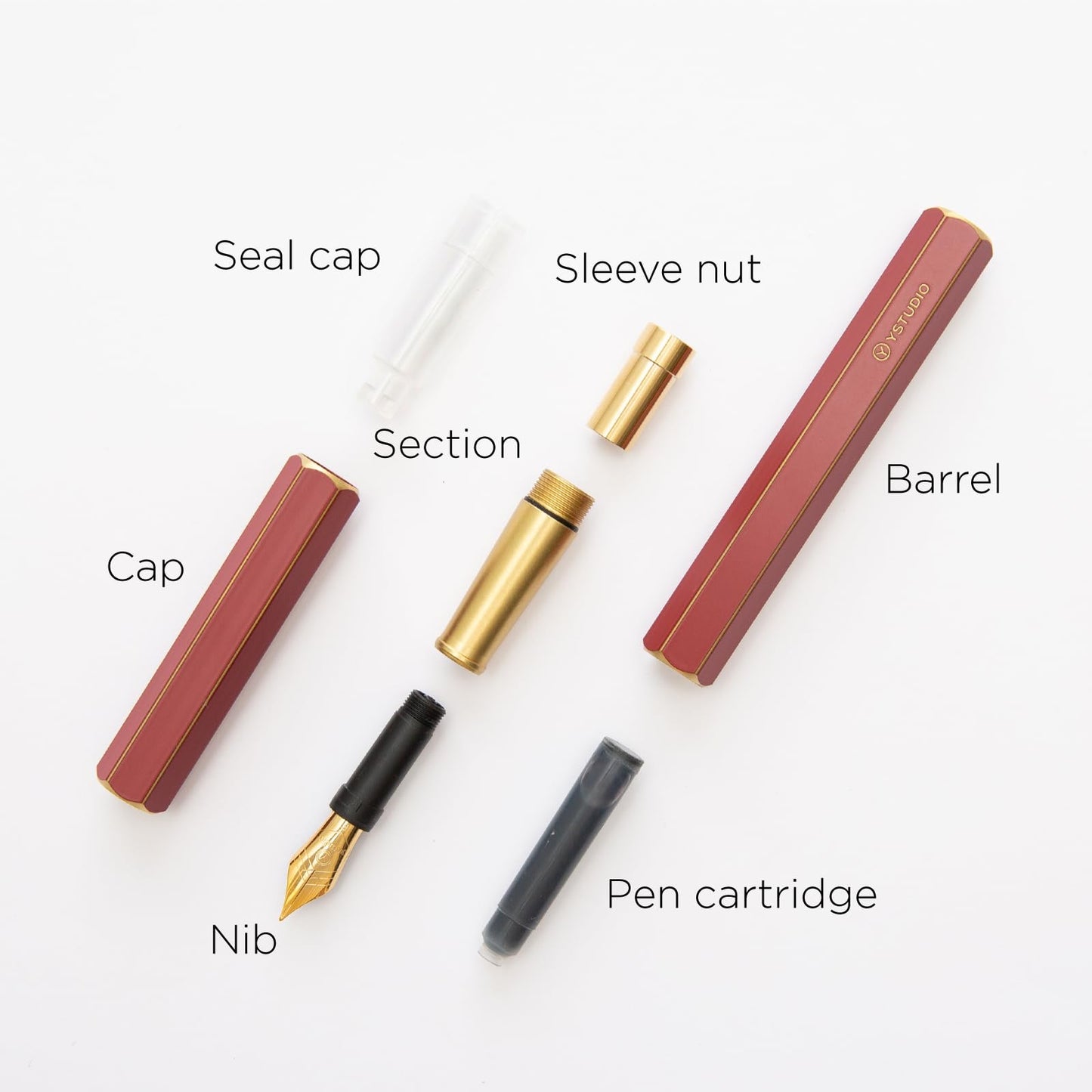 YSTUDIO Stunning Classic Revolve Fountain Pen, Schmidt Gilded Nib, Best Pen Gift Set for Men & Women, Professional, Executive Office, Nice Pens（red，M nib）
