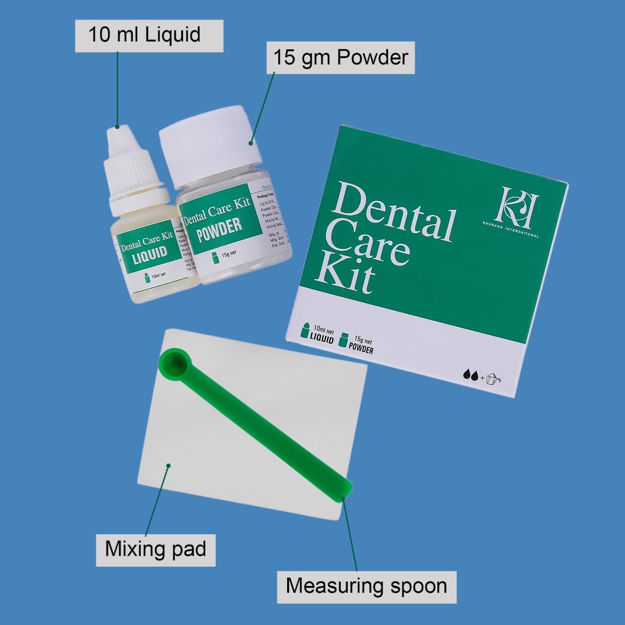 KI Zinc Oxide-Eugenol Dental Cement Kit for Crowns & Bridges Filling