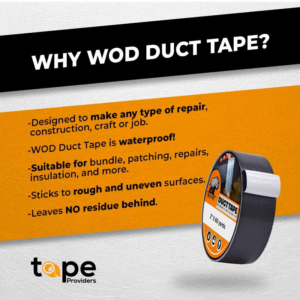 WOD DTC10 Advanced Strength Industrial Grade Light Green Duct Tape, 2 inch x 60 ft. Waterproof, UV Resistant For Crafts & Home Improvement