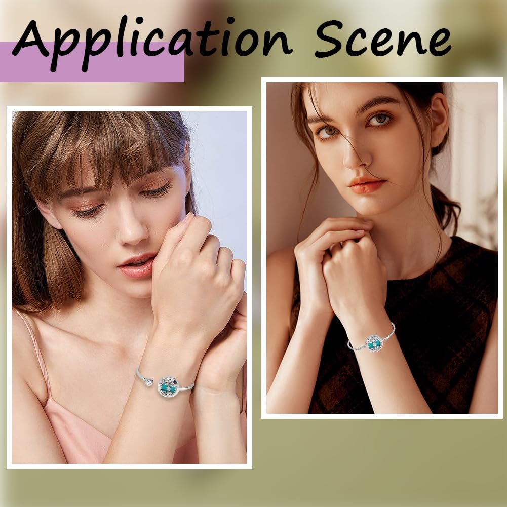 SUNNYCLUE 1 Box 2 Sets Essential Oil Bracelets Tree of Life Bangle Bracelet with 10Pcs Refill Pads Aromatherapy Diffuser Stainless Steel Adjustable Chain Band Pendant Jewelry for Women Gifts Birthday