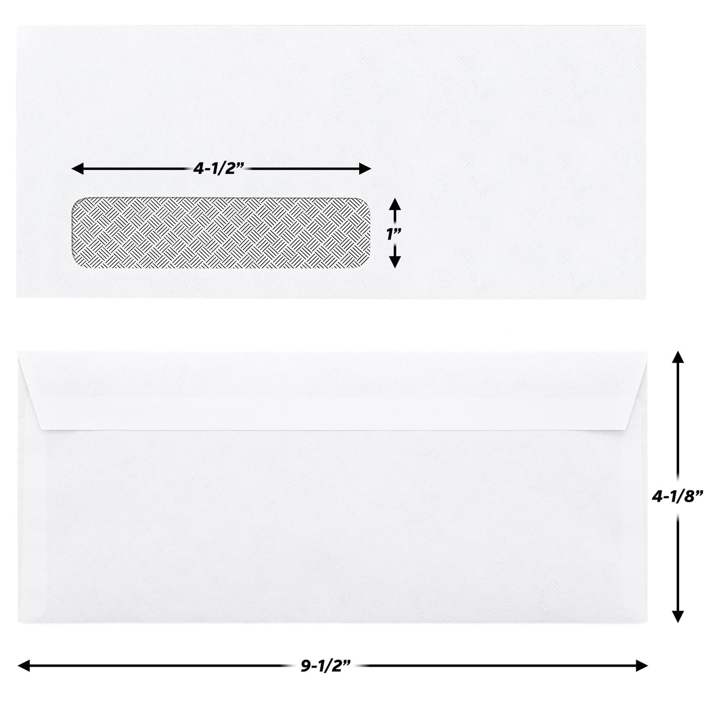 Mead #10 Envelopes, Letter Size, 4-1/8" x 9-1/2", Security Printed Lining for Privacy, Press-It Seal-It Self Adhesive Closure, Left Viewing Window Mailing Envelopes, 500 Count (742022)