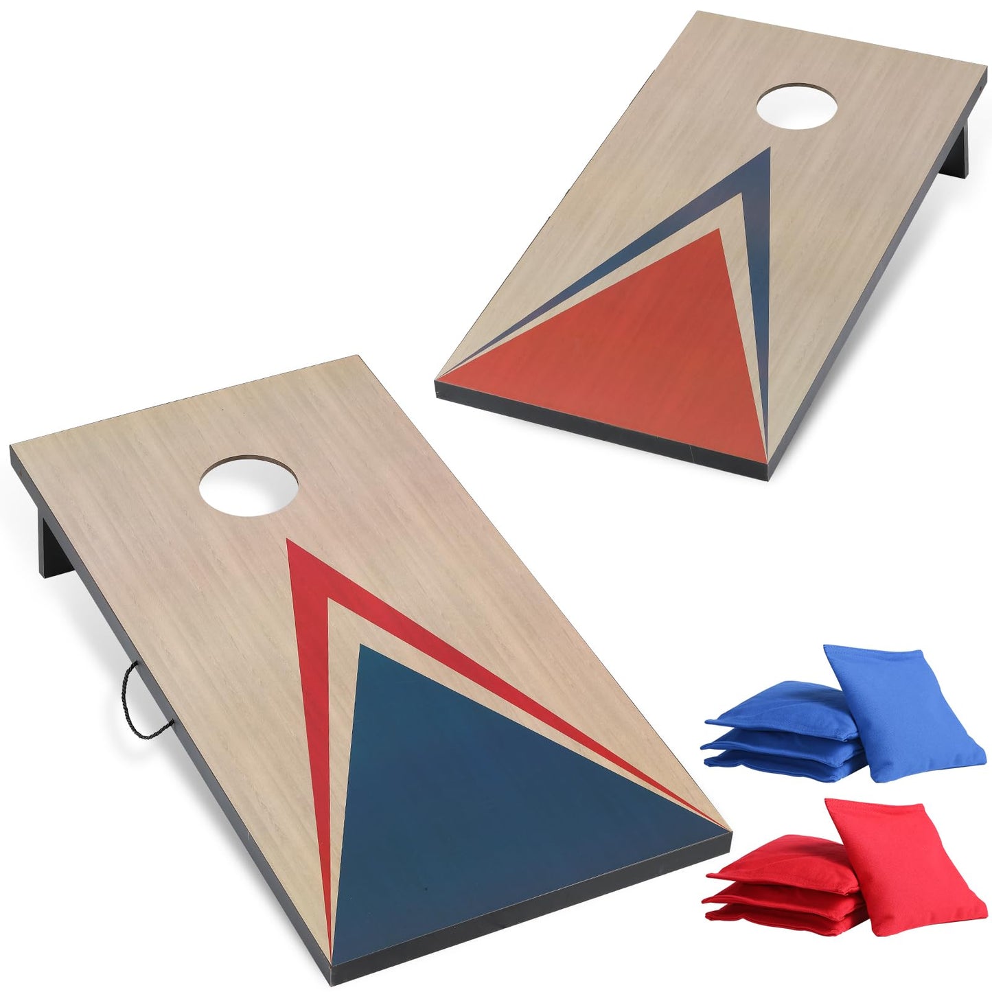 TIXWOOK Cornhole Sets 4 x 2 ft with 8 Bean Bags Regulation Size, Corn Hole Games for Adults Outdoor Bean Bag Toss Game