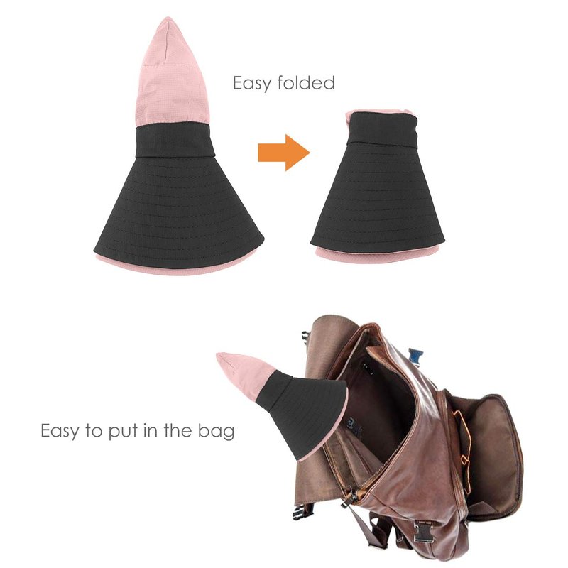 Kids UV Sun Hat with Ponytail Hole UPF 50 Bucket Cap for Girls Summer Beach ? Fishing (M:5-12T(Head circumferences 20.6''-21.8''), Light Pink) Medium