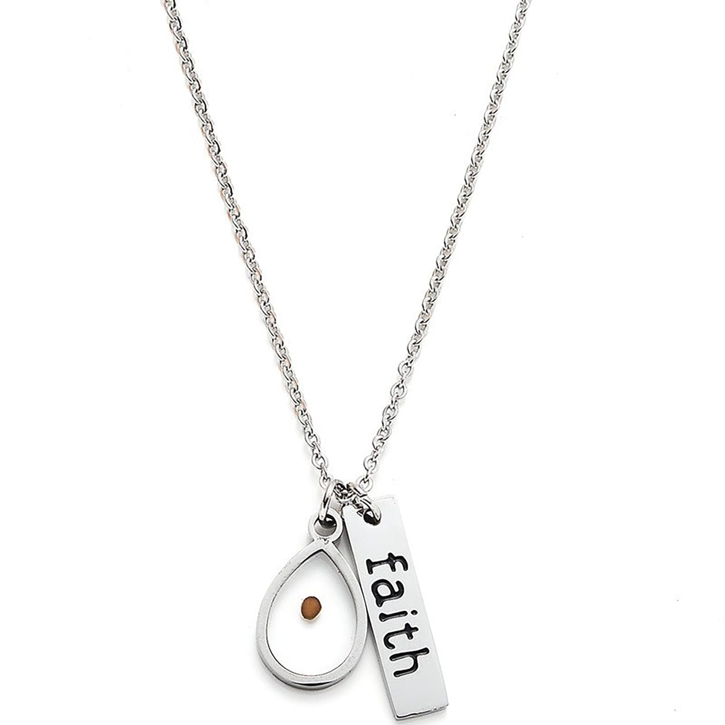 VLIEGEN Mustard Seed Necklace - Stainless Steel Faith Mountain Jewelry for Women & Men styleI
