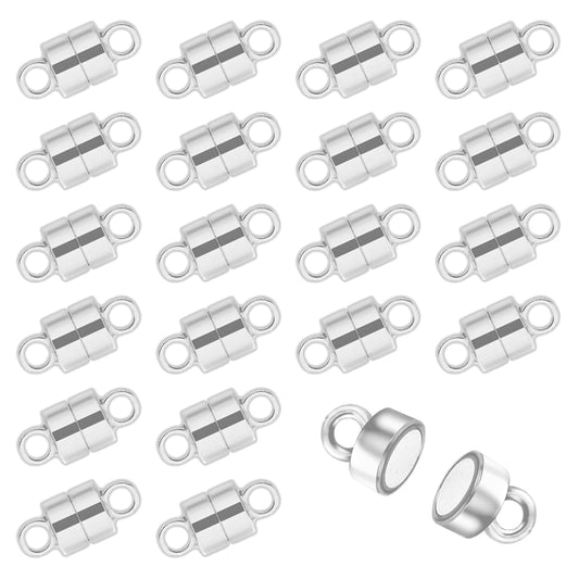 20 Pairs Silver Magnetic Clasps for Necklaces & Bracelets Strong Locking Extenders for DIY Jewelry Making Supplies Secure and Easy to Use Magnet Converters