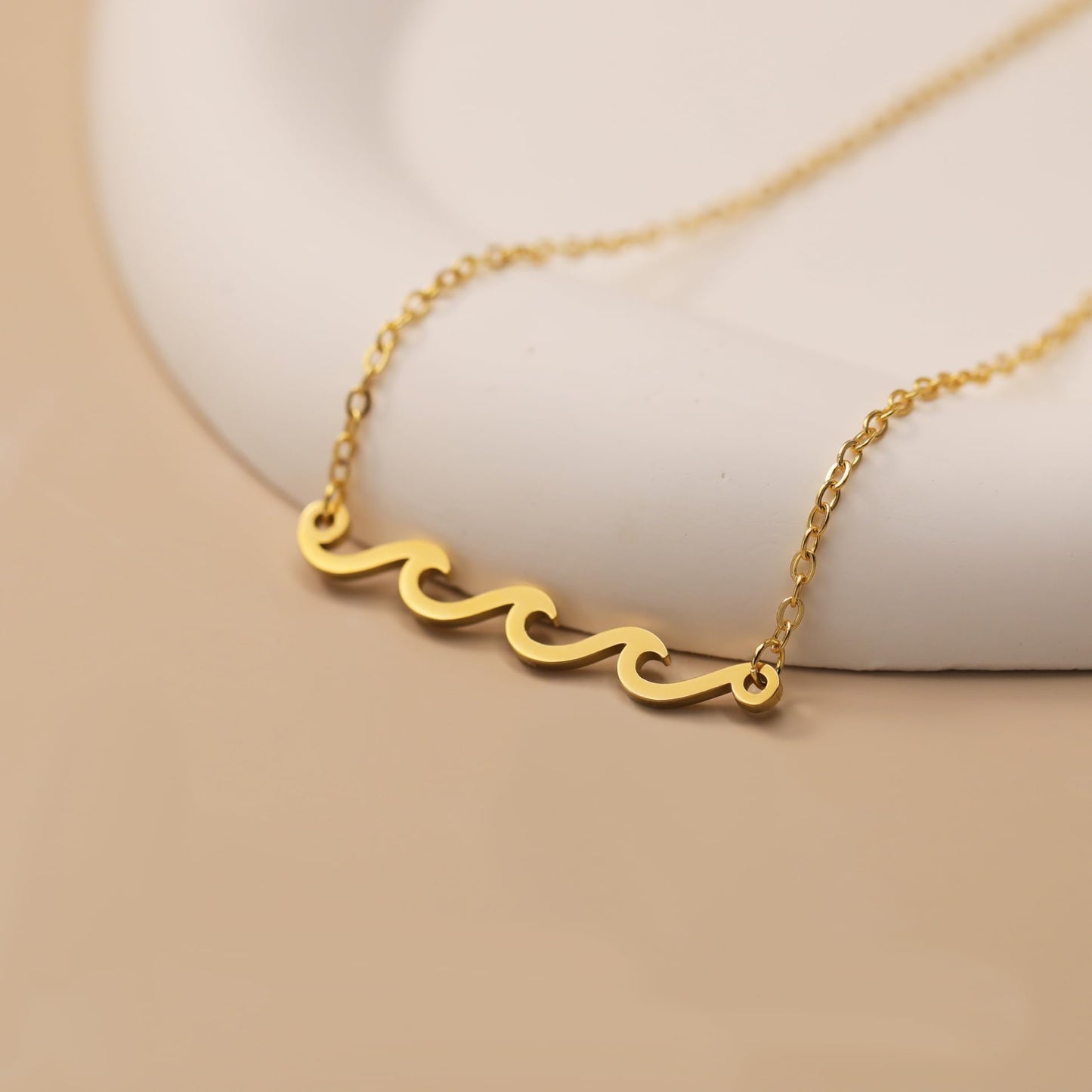 Baydurcan Gold Wave Necklace Get Well Gifts for Women Feel Better Grief Miscarriage Gifts for Women (Wave)