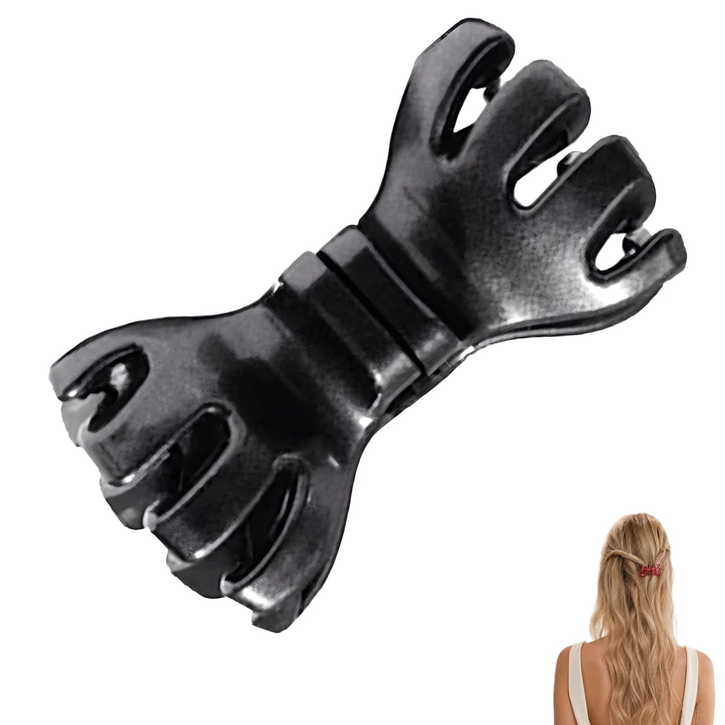 ASTRULUME 2Pcs Magnetic Hair Clips, Strong Hold No-Slip Styling Clips for Layered Styles, Half-Updos and Braids, Seamless 2-in-1 Clavicle Design, Multiple Colors(Black)