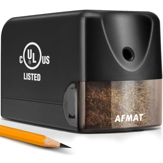 AFMAT Electric Pencil Sharpener, Heavy Duty Pencil Sharpener for Classroom, 6.5-8mm No.2/Colored Pencils, UL Listed, 10,000+ Sharpenings, Electric Pencil Sharpeners for Home, Office, School PS13