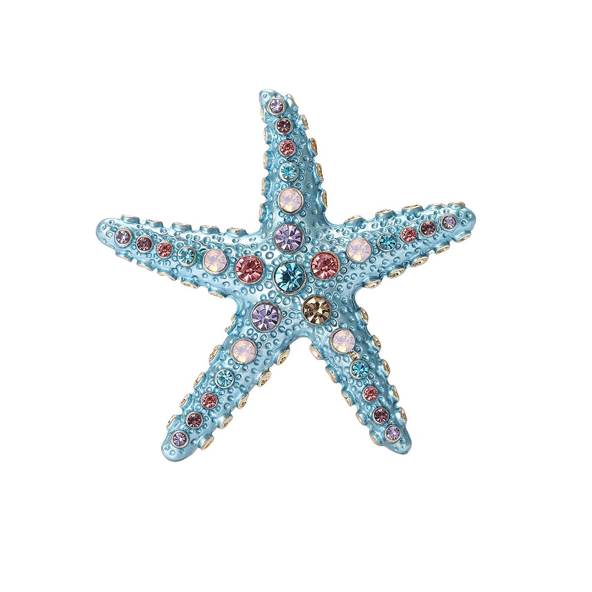 Starfish Brooch for Women Rhinestone Blue Starfish Pin Ocean Theme Brooch Birthday Holiday Gift for Girlfriend Wife Mother