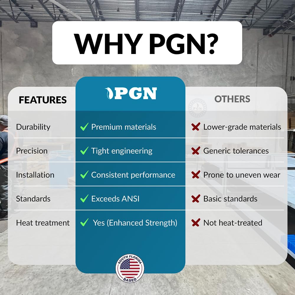 PGN #40 Roller Chain - 10 Feet + 2 Free Connecting Links - Carbon Steel Chains for Bycicles, Mini Bikes, Motorcycles, Go-Karts, Home and Industrial Machinery - 239 Links