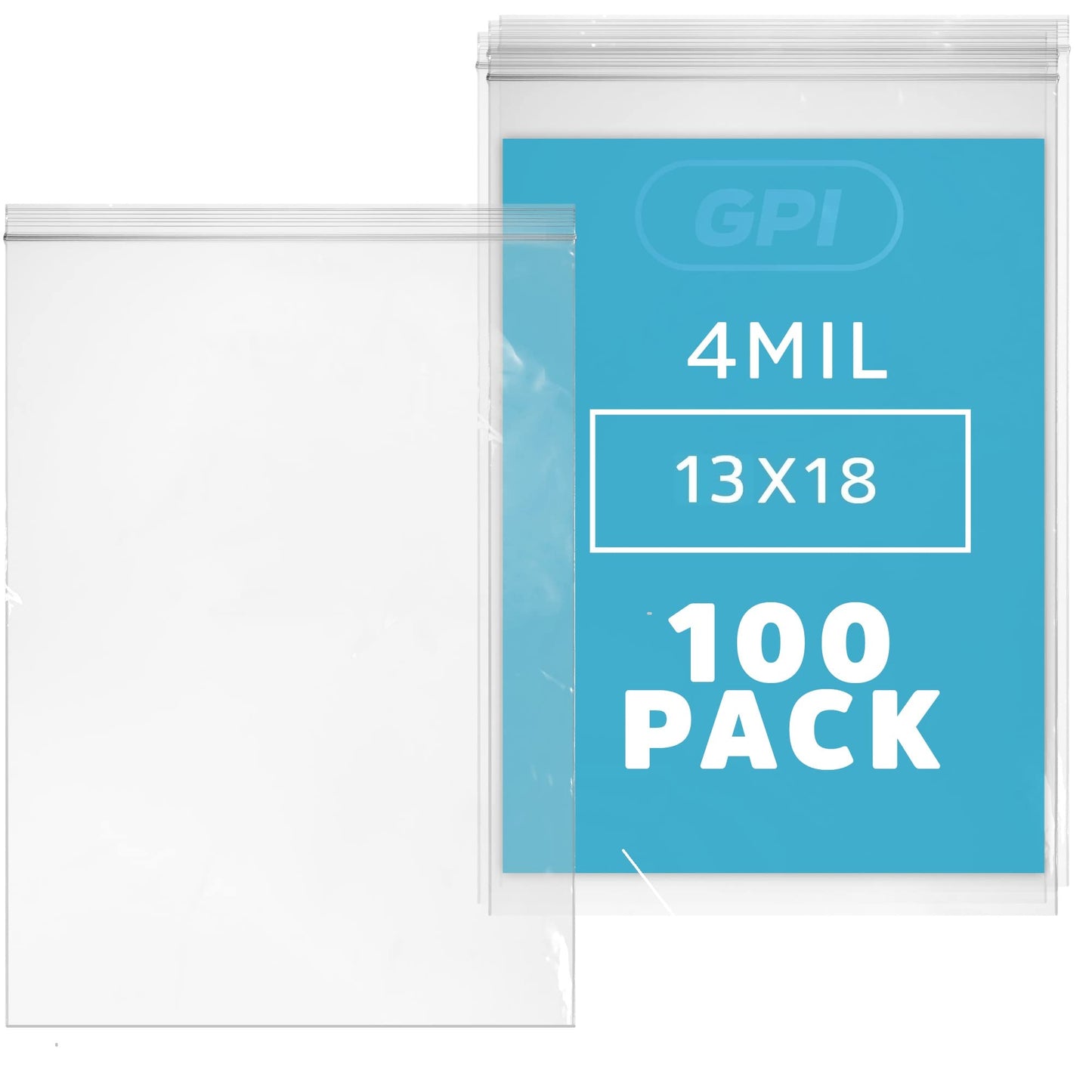 13" x 18" Heavy-duty 2.5 Gallon Zip Bags - 200 Count - Clear Plastic Reclosable Zipper Baggies, 4 Mil Freezer Storage Poly Bags, for Packaging Food, Clothing, Tools & Sharp Objects.