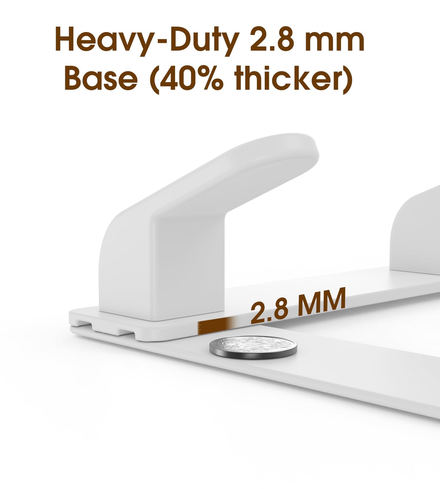 KitchLife Long Over The Door Hooks Hanger with 15.75" Extended Arms, Fits 1 3/8" Doors, L40U - Upgraded Thickened Heavy Duty Bathroom Accessories and Towel Rack Organization - 1 Pack, Glossy White