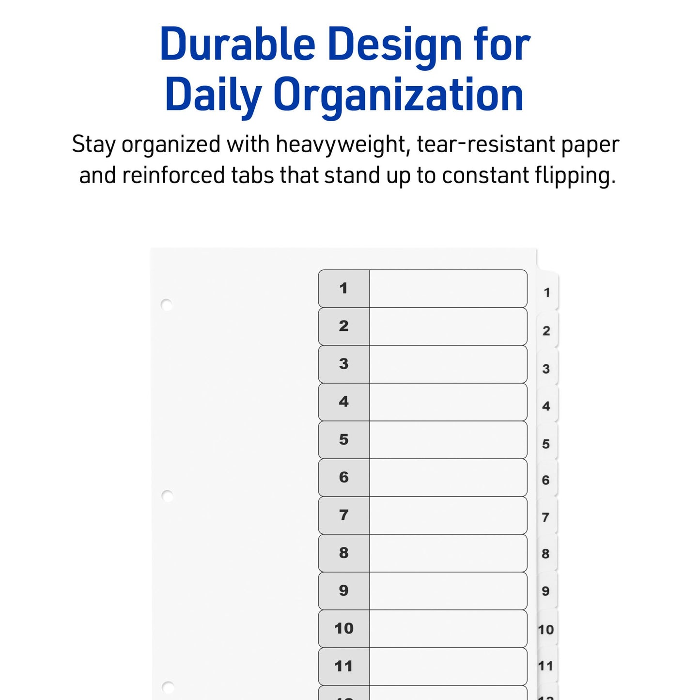 Avery Dividers for 3 Ring Binders, 12 Tabs per Set, Customizable Table of Contents, Classic White Tabs, Great for Organizing Reports, Projects, and More (3 Sets of 11078)