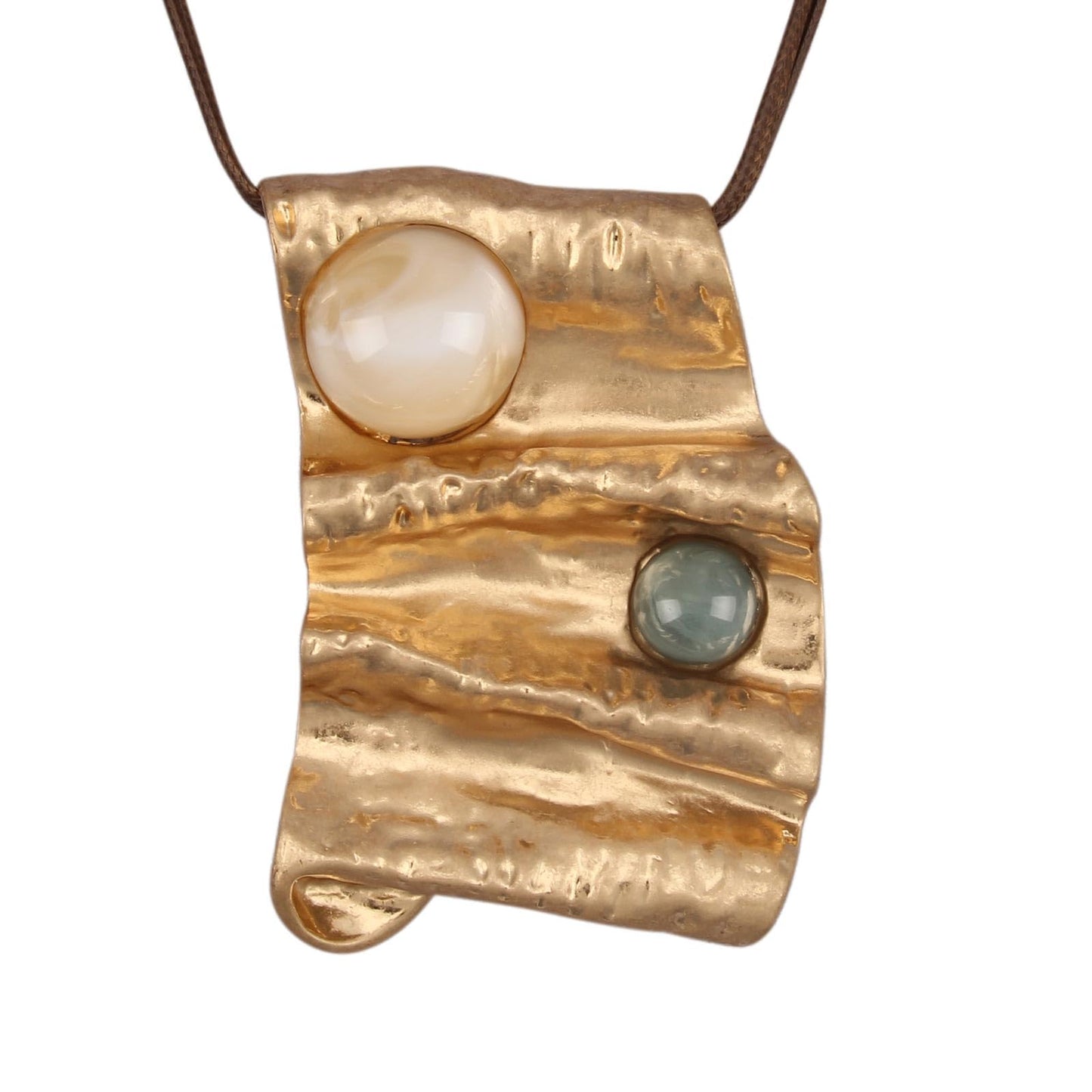 joymiao Boho Necklace for Women Large Pendant Vintage Statement Necklaces Bohemian Gold Irregular Pendant Long Chain Hippie Choker Necklace