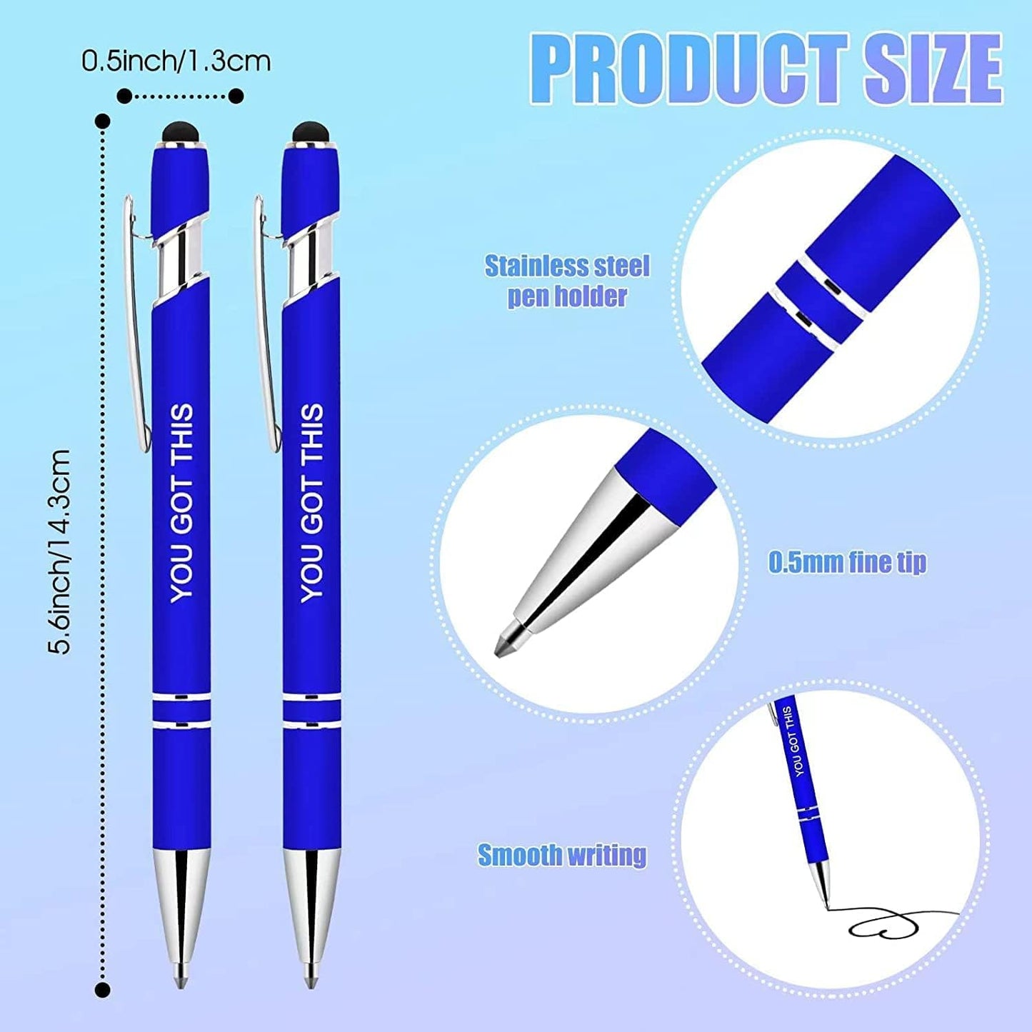 Greengines 100 Pcs Inspirational Pens - Motivational Ballpoint Bulk Pens with quotes Stylus Tip Gifts for School Coworkers Office Supplies Black Ink