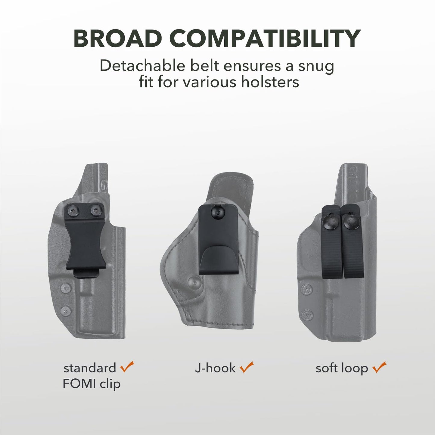 MUNALO Belly Band Holster for Women & Men Gun Holsters for Concealed Carry Tactical Pistol Belt Compatible with Any Kydex Holster for Running, Hiking, Jogging & EDC (Kydex Holster not Included)